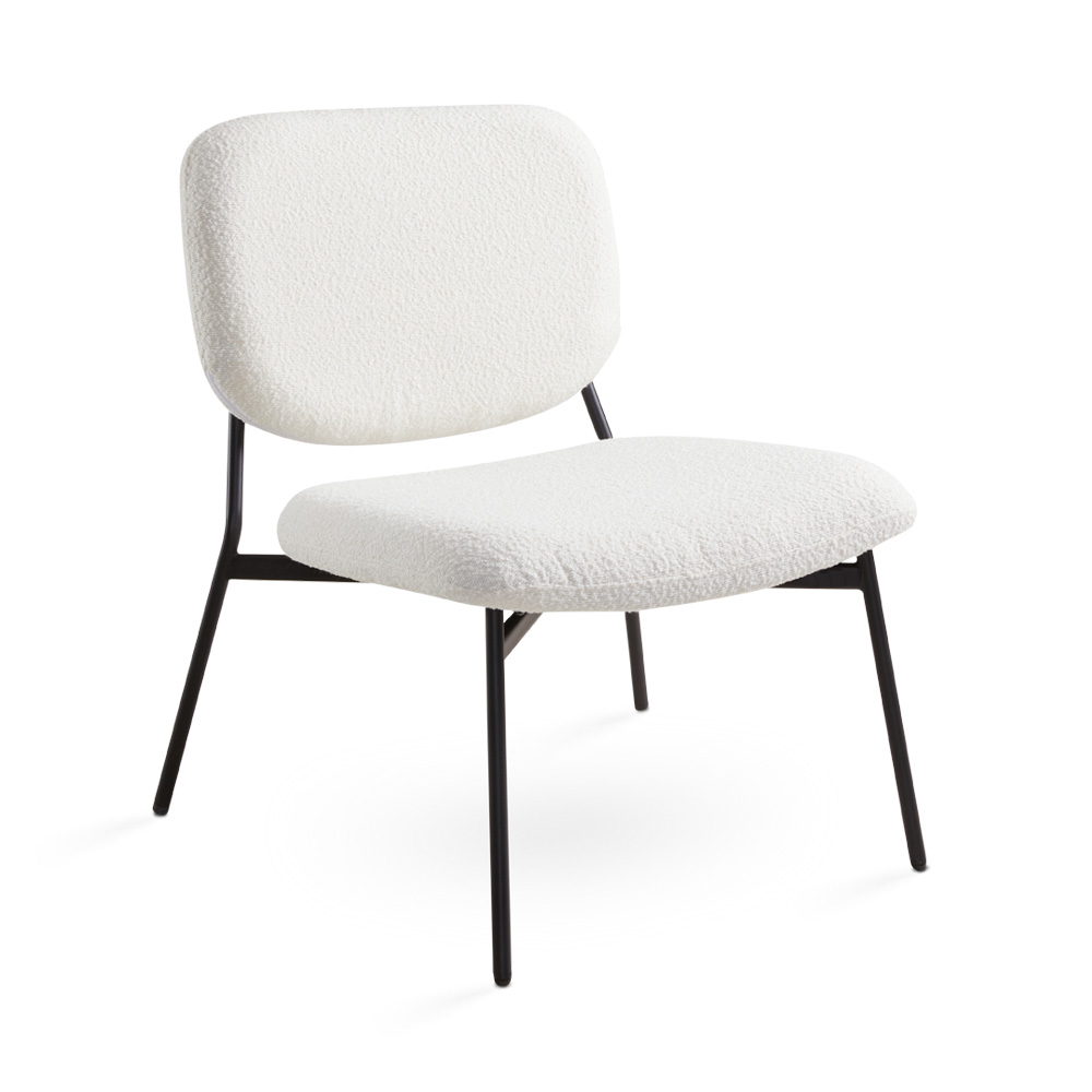 Emmett Accent Chair: White Boucle